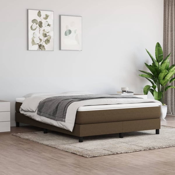 vidaXL springmadras med pocketfjedre medium 140x200x20 cm stof mørkebrun
