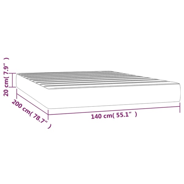 vidaXL springmadras med pocketfjedre medium 140x200x20 cm stof cremefarvet