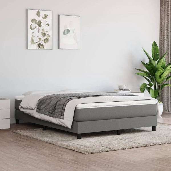 vidaXL springmadras med pocketfjedre medium 140x200x20 cm stof mørkegrå