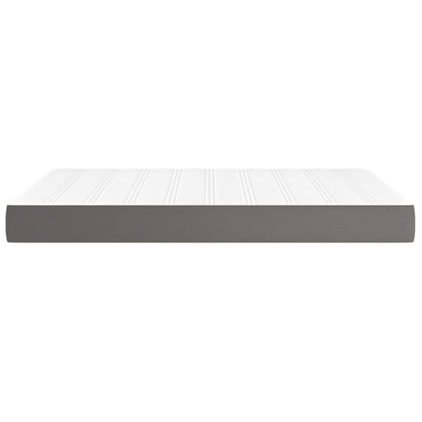 vidaXL springmadras med pocketfjedre medium 140x200x20 cm kunstlæder grå