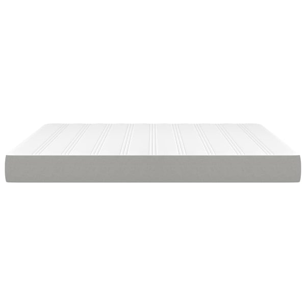 vidaXL springmadras med pocketfjedre medium 160x200x20 cm stof lysegrå