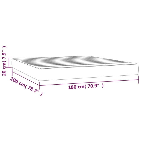 vidaXL springmadras med pocketfjedre medium 180x200x20 cm stof gråbrun