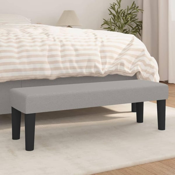 vidaXL bænk 100x30x30 cm stof lysegrå