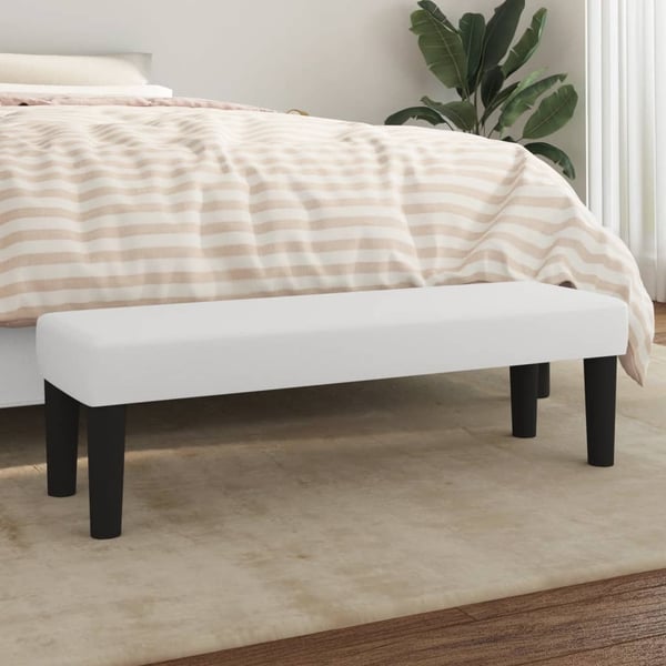 vidaXL bænk 100x30x30 cm kunstlæder hvid