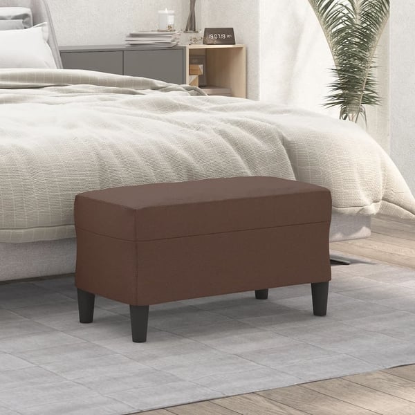 vidaXL bænk 70x35x41 cm kunstlæder brun