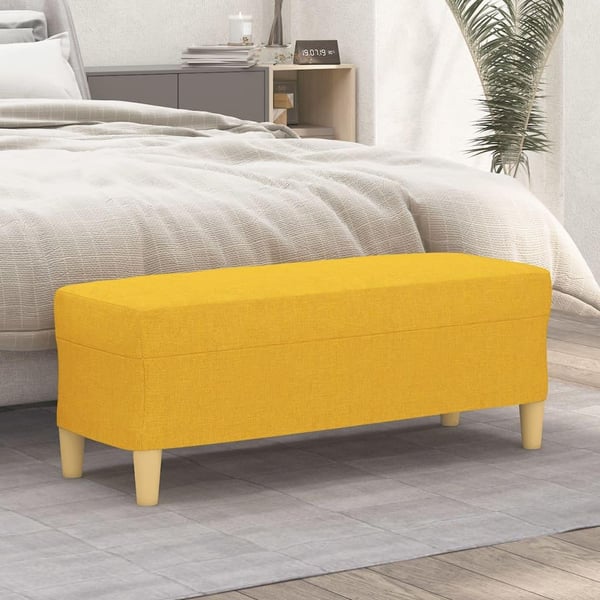 vidaXL bænk 100x35x41 cm stof gul