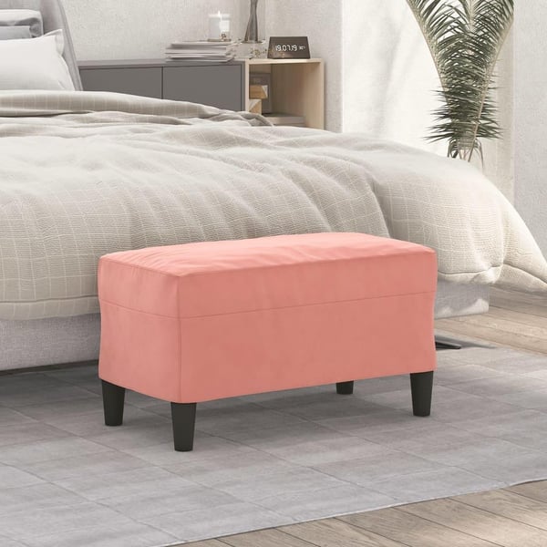 vidaXL bænk 70x35x41 cm velour lyserød