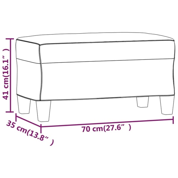 vidaXL bænk 70x35x41 cm kunstlæder sort