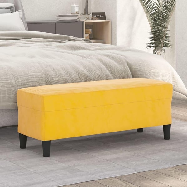 vidaXL bænk 100x35x41 cm velour gul