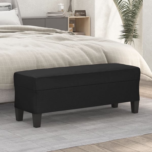 vidaXL Bänk svart 100x35x41 cm konstläder
