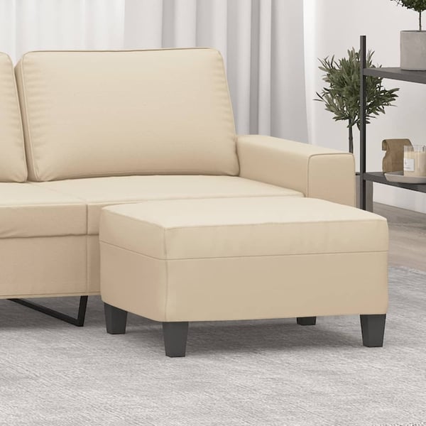 vidaXL fodskammel 70x55x41 cm mikrofiberstof cremefarvet