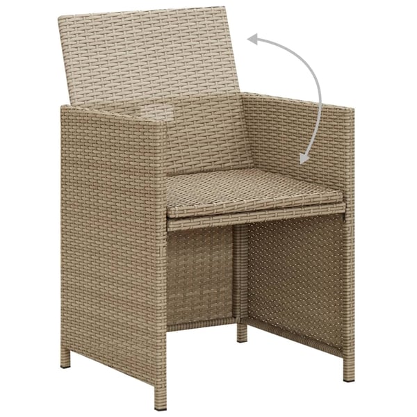 vidaXL spisebordssæt til haven 3 dele med hynder beige