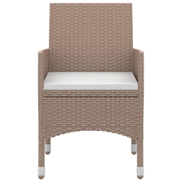 vidaXL spisebordssæt til haven 5 dele med hynder polyrattan og glas