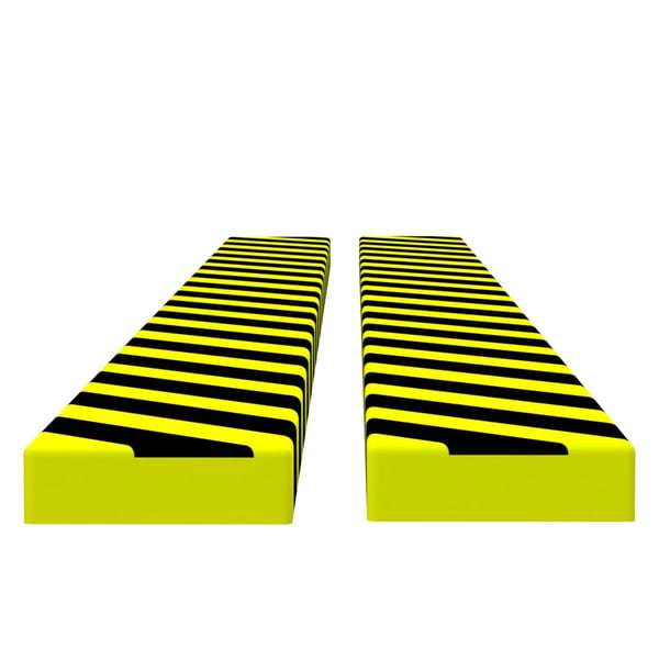 vidaXL Hjørnebeskyttere 2 stk gul og svart 6x2x101,5 cm PU