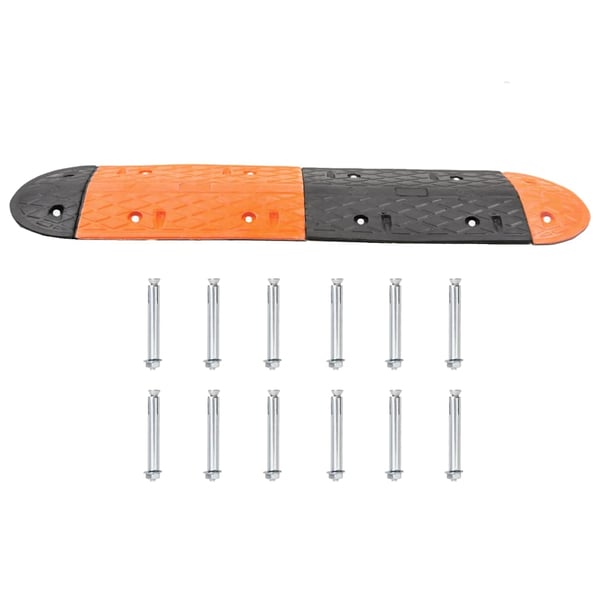 vidaXL vejbump 129x32,5x4 cm gummi gul og sort