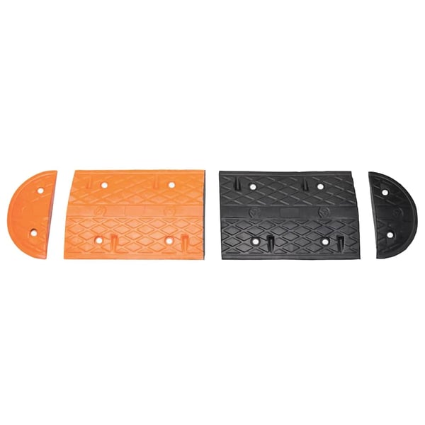 vidaXL vejbump 129x32,5x4 cm gummi gul og sort
