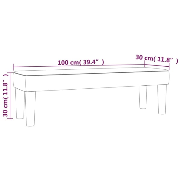 vidaXL bænk 100x30x30 cm stof blå
