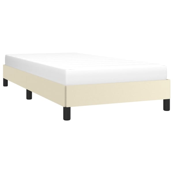 vidaXL Sängram gräddvit 90x200 cm konstläder