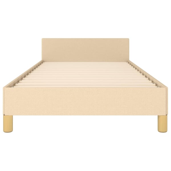 vidaXL Sengeramme med hovedgærde uden madras Creme 80x200 cm Stof