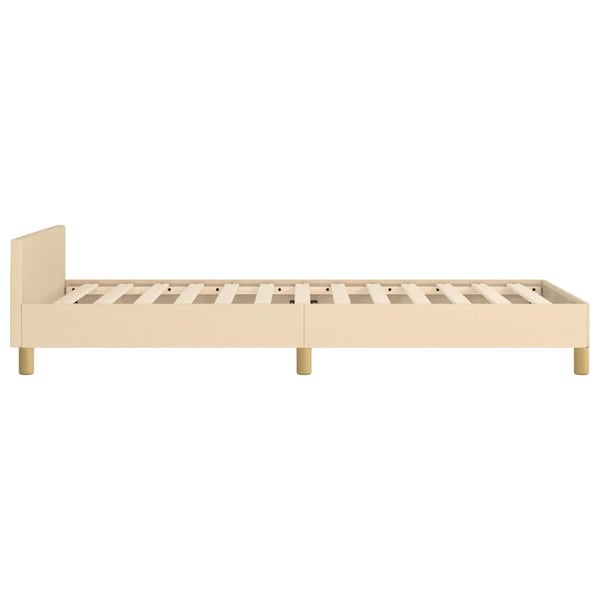 vidaXL Sengeramme med hovedgærde uden madras Creme 80x200 cm Stof