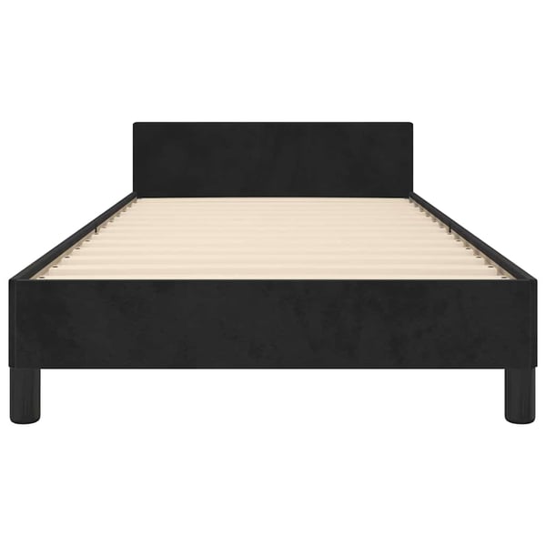 vidaXL sengeramme med sengegavl 90x190 cm fløjl sort