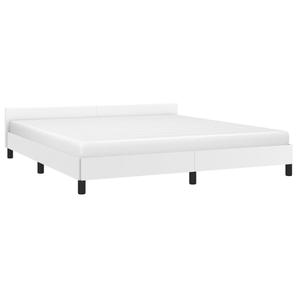 vidaXL sengeramme med sengegavl 180x200 cm kunstlæder hvid