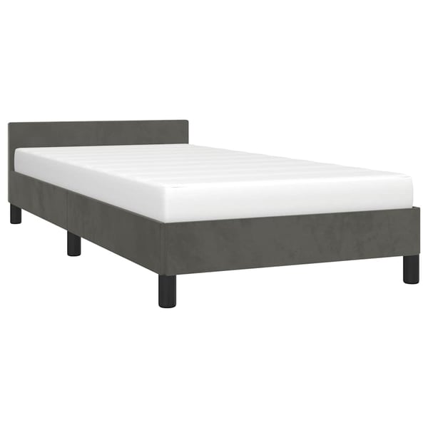 vidaXL Sengeramme uden madras Mørkegrå 90x200 cm Fløjl