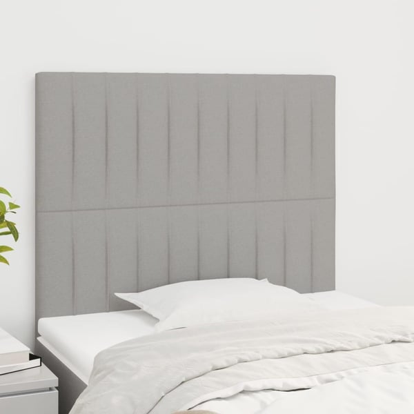 vidaXL sengegavle 2 stk. 80x5x78/88 cm stof lysegrå