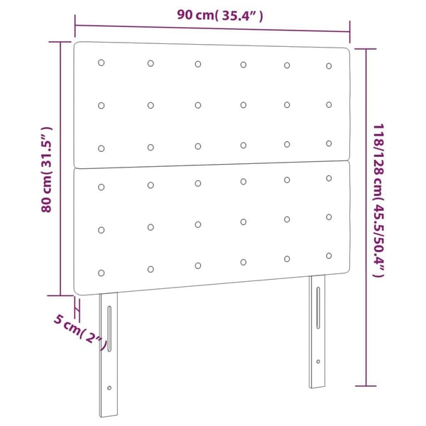 vidaXL sengegavle 2 stk. 90x5x78/88 cm stof mørkegrå