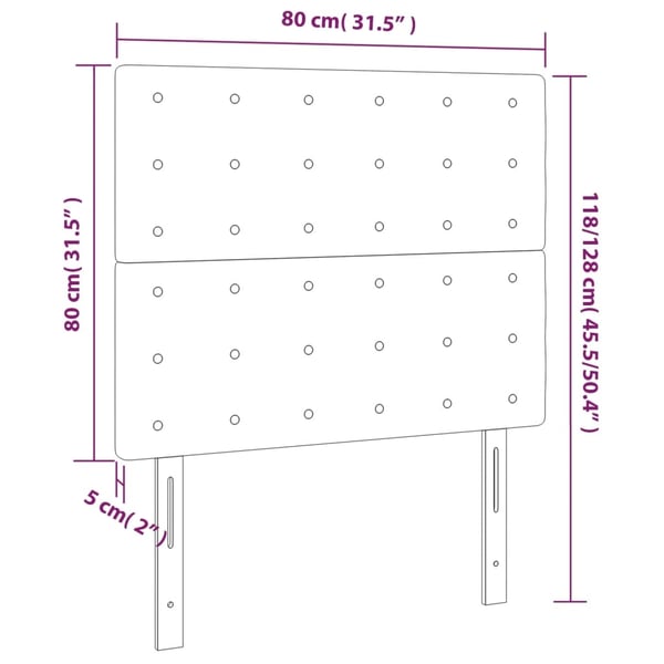 vidaXL sengegavle 2 stk. 80x5x78/88 cm fløjl lyserød
