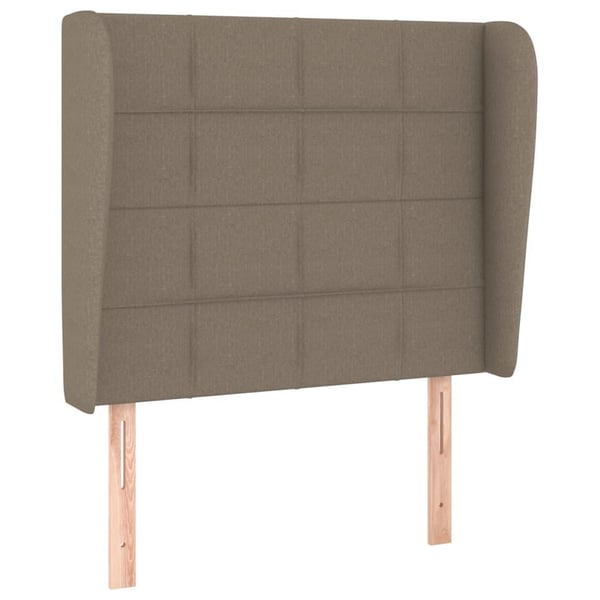 vidaXL sengegavl med kanter 103x23x118/128 cm stof gråbrun