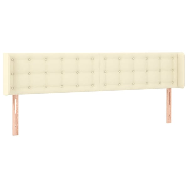 vidaXL Sänggavel med kanter gräddvit 183x16x78/88 cm konstläder