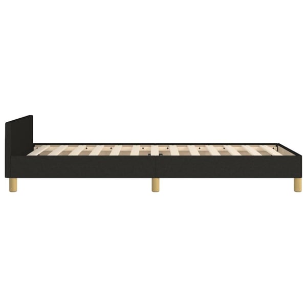 vidaXL sengeramme med sengegavl 100x200 cm stof sort