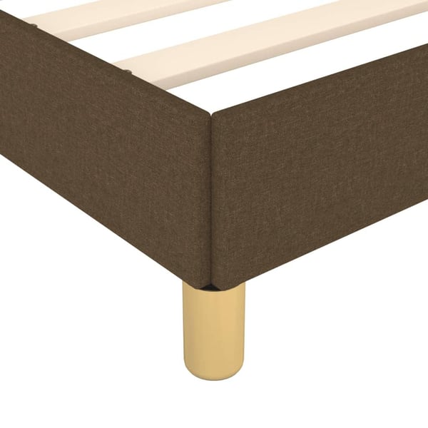 vidaXL sengeramme med sengegavl 200x200 cm stof mørkebrun