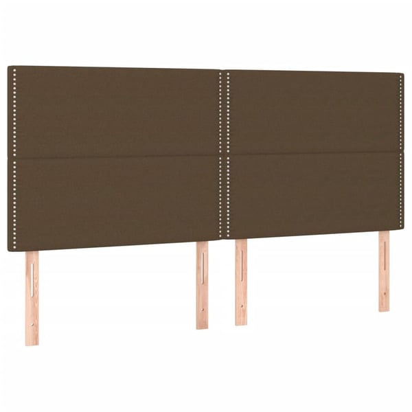 vidaXL Sängram med huvudgavel mörkbrun 200x200 cm tyg