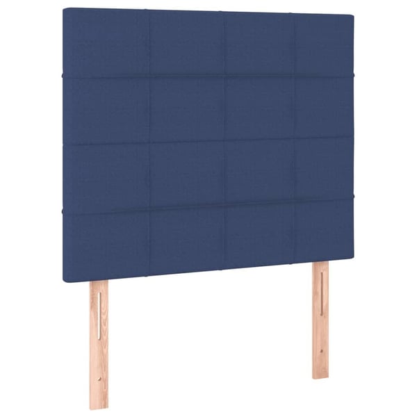 vidaXL sengeramme med sengegavl 100x200 cm stof blå