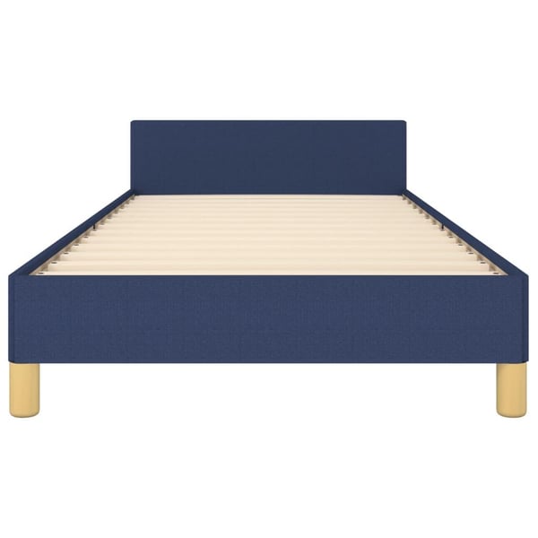 vidaXL sengeramme med sengegavl 100x200 cm stof blå