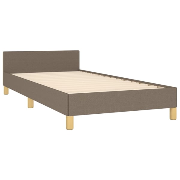 vidaXL sengeramme med sengegavl 90x190 cm stof gråbrun