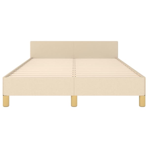 vidaXL sengeramme med sengegavl 120x200 cm stof cremefarvet