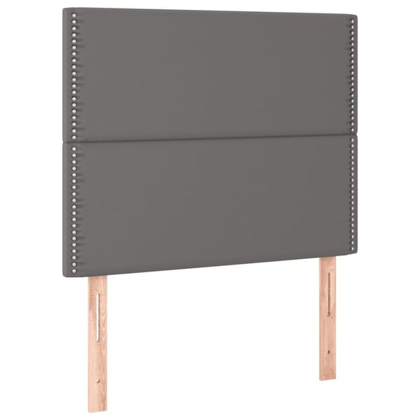 vidaXL sengeramme med sengegavl 90x190 cm kunstlæder grå