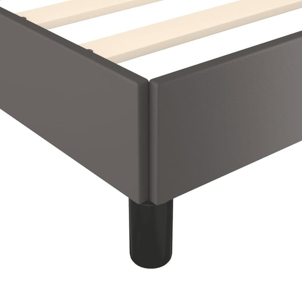 vidaXL sengeramme med sengegavl 90x190 cm kunstlæder grå