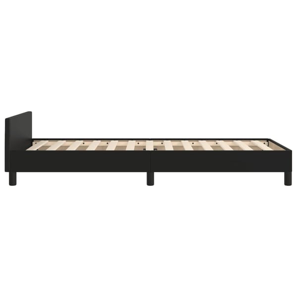 vidaXL sengeramme med sengegavl 90x190 cm kunstlæder sort