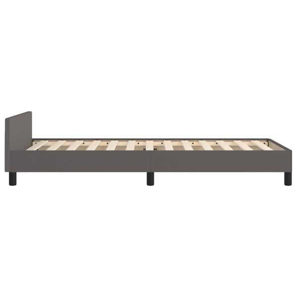 vidaXL sengeramme med sengegavl 90x190 cm kunstlæder grå