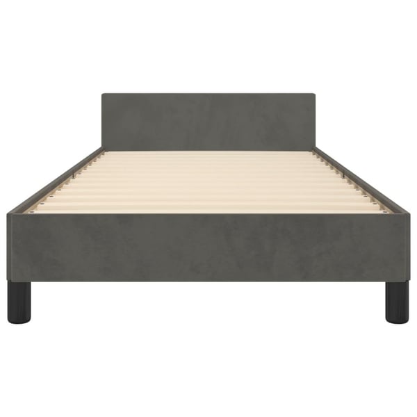 vidaXL sengeramme med sengegavl 90x190 cm fløjl mørkegrå