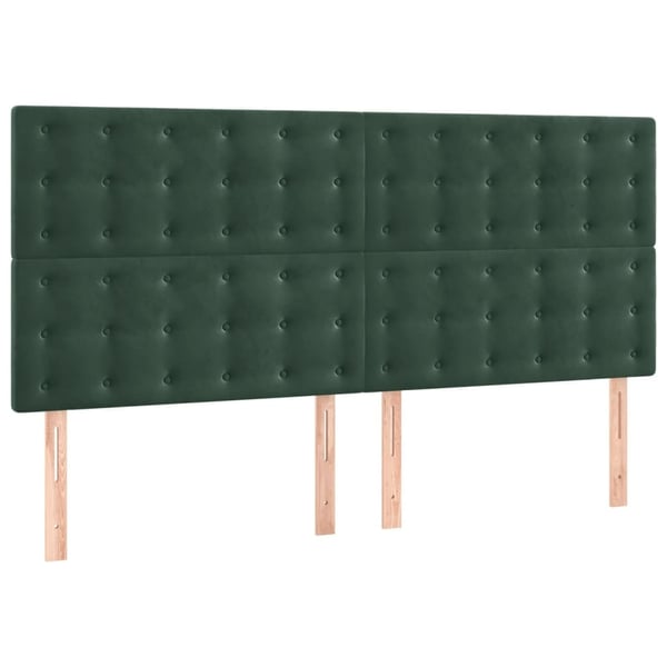 vidaXL sengeramme med sengegavl 180x200 cm fløjl mørkegrøn