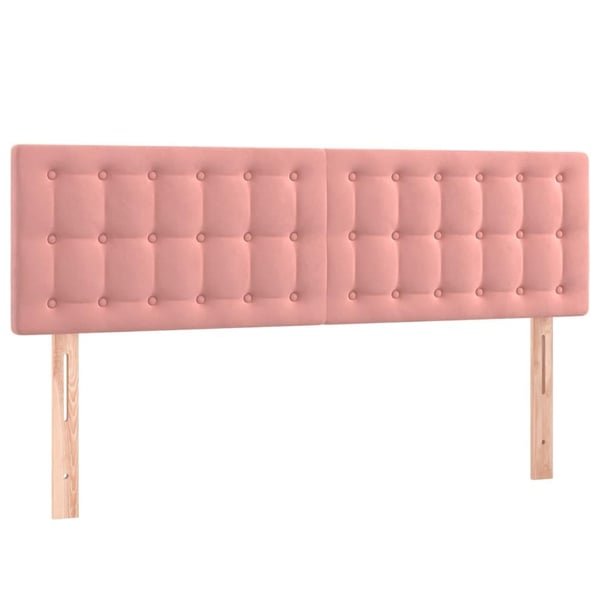 vidaXL sengegavle 2 stk. 72x5x78/88 cm fløjl lyserød