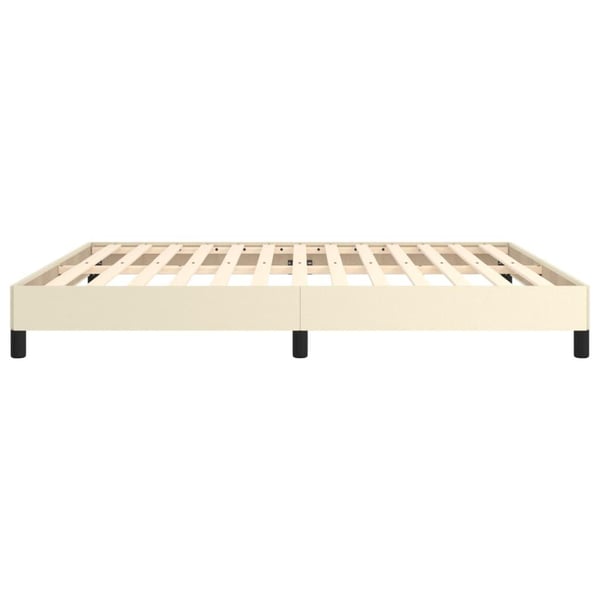 vidaXL sengeramme 160x200 cm kunstlæder cremefarvet