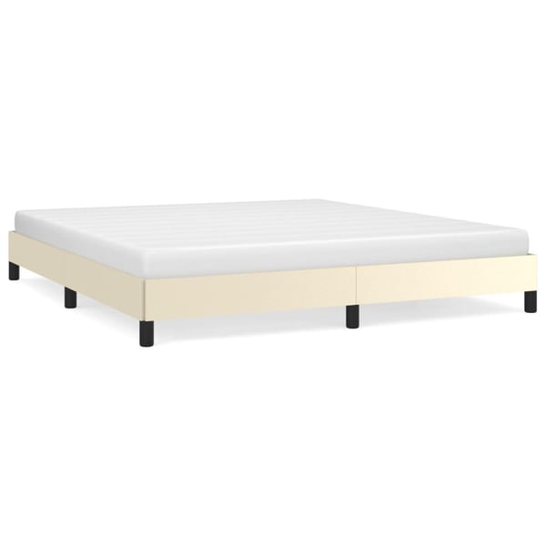 vidaXL sengeramme 160x200 cm kunstlæder cremefarvet