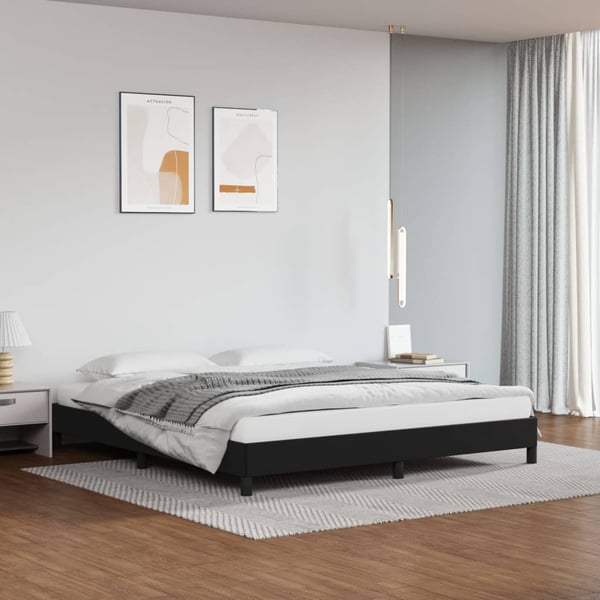vidaXL sengeramme 180x200 cm kunstlæder sort