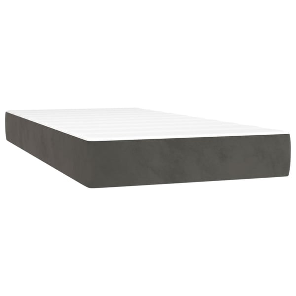vidaXL springmadras med pocketfjedre medium 90x190x20 cm fløjl mørkegrå